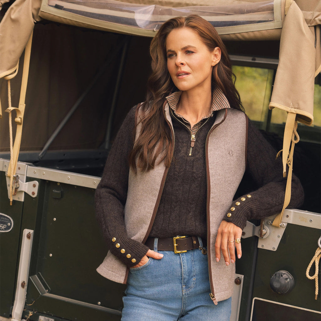 Holland Cooper Ladies Hillford Country Gilet - Sahara Twill