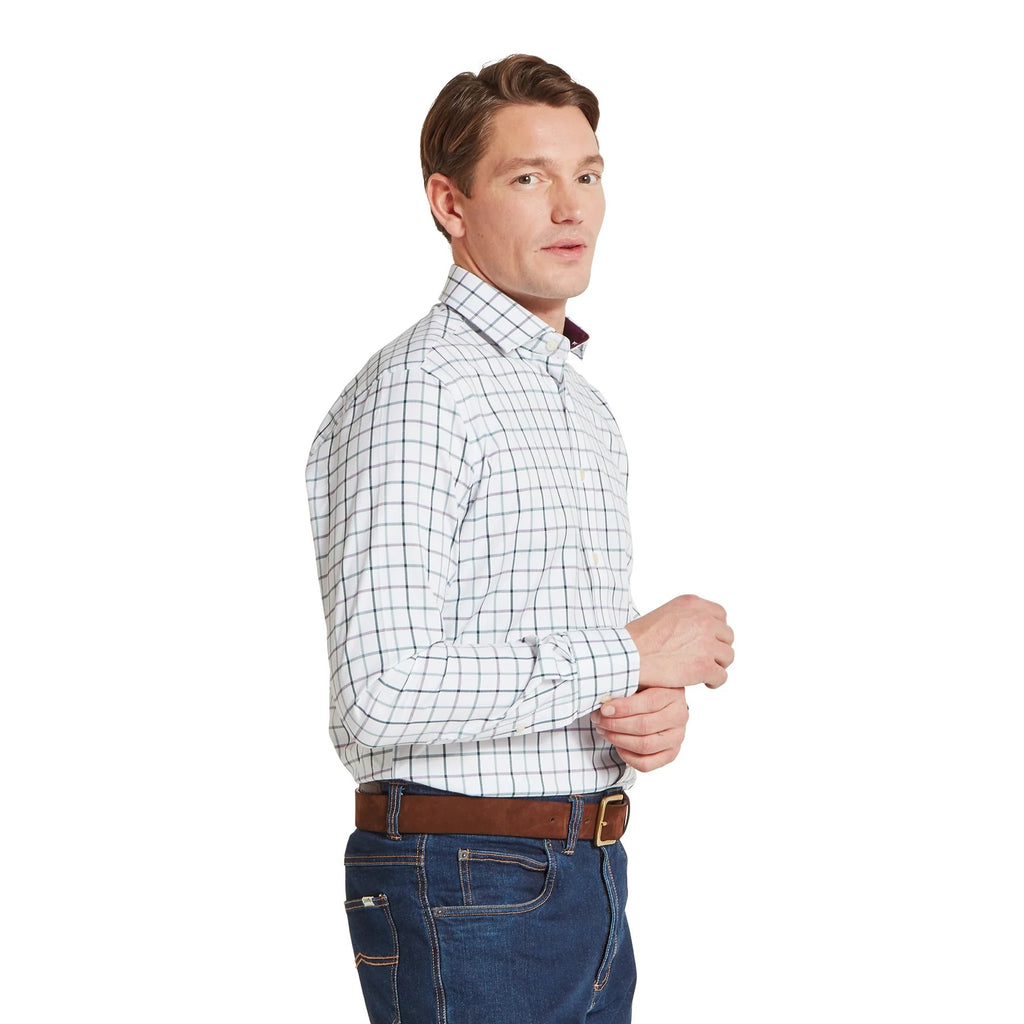 Schoffel Mens Baconsthorpe Tailored Shirt - Deep Purple Check