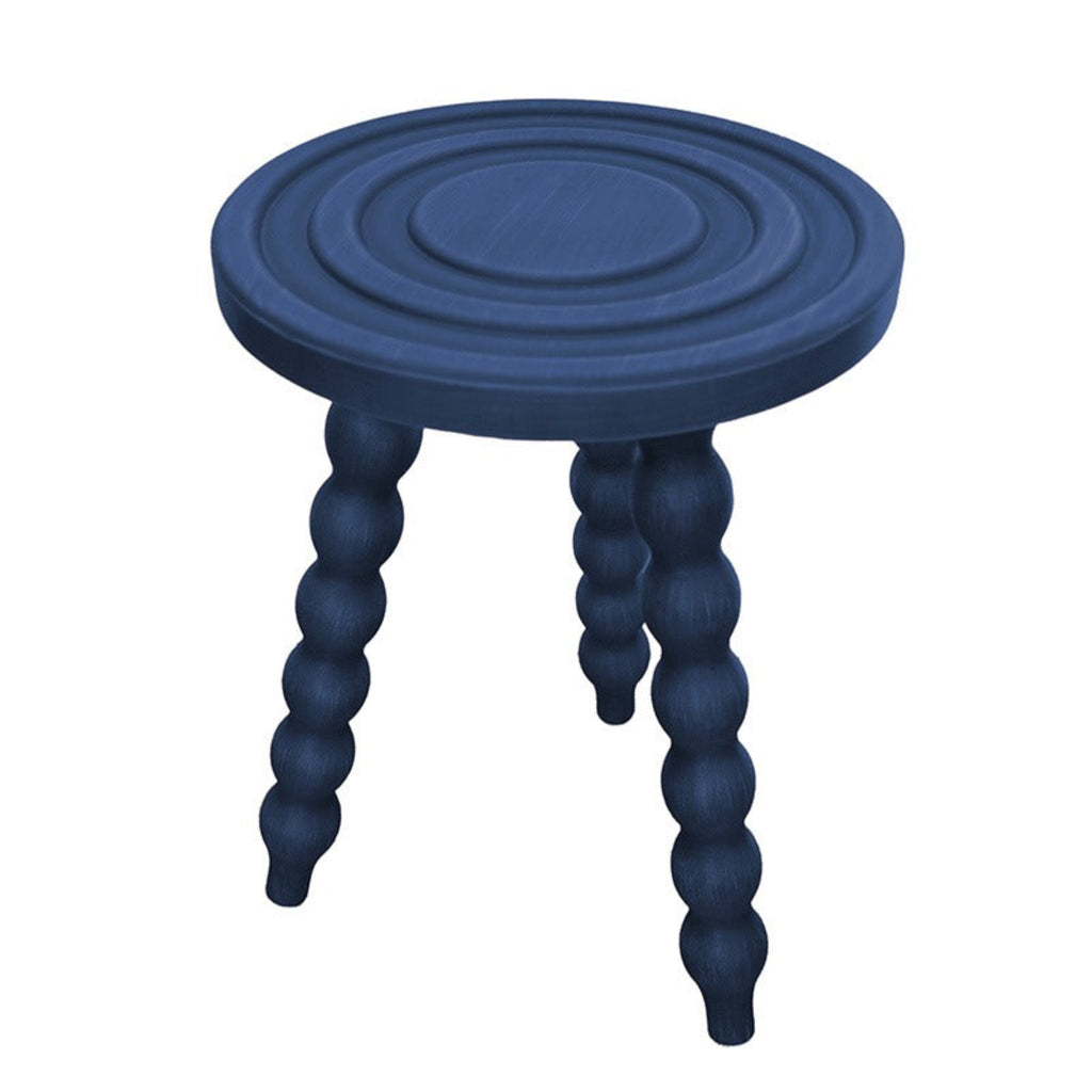 Aquarelle Home Leo Button Stool - Indigo