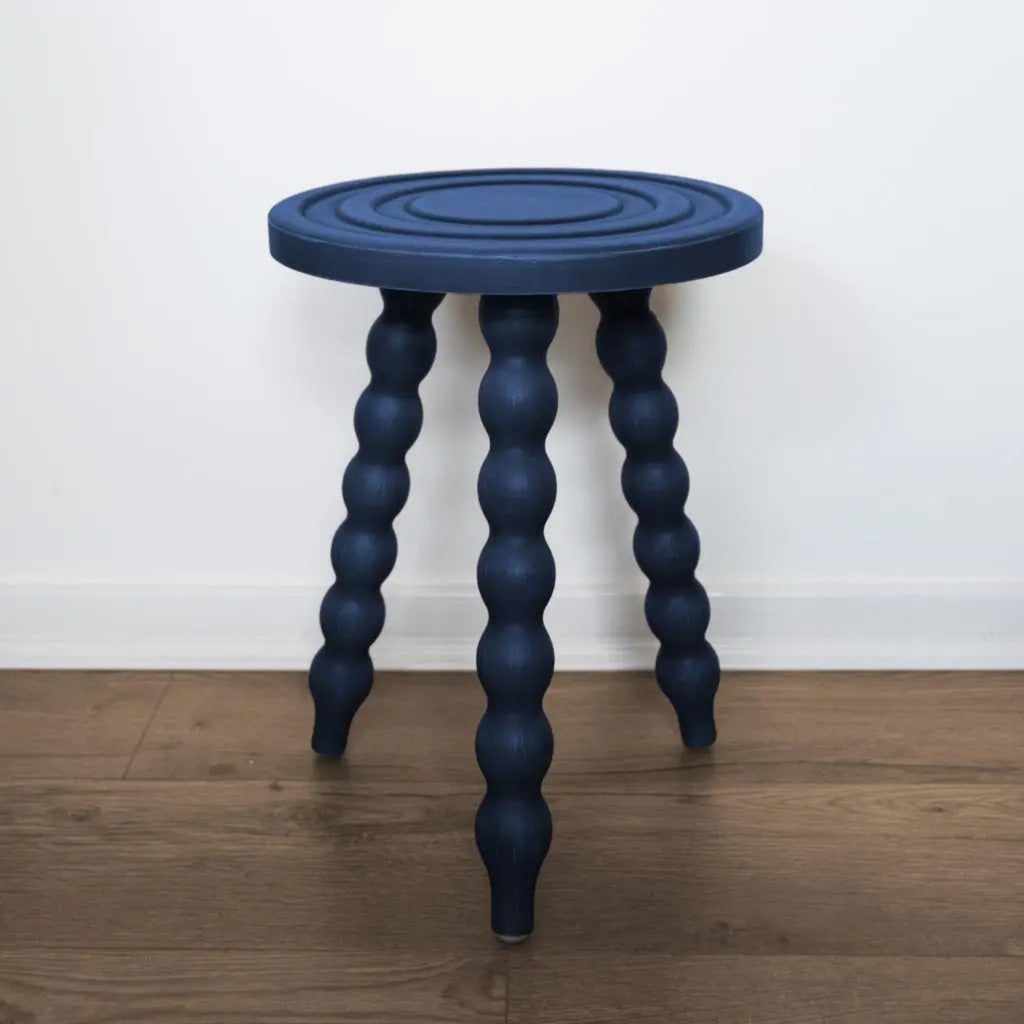 Aquarelle Home Leo Button Stool - Indigo