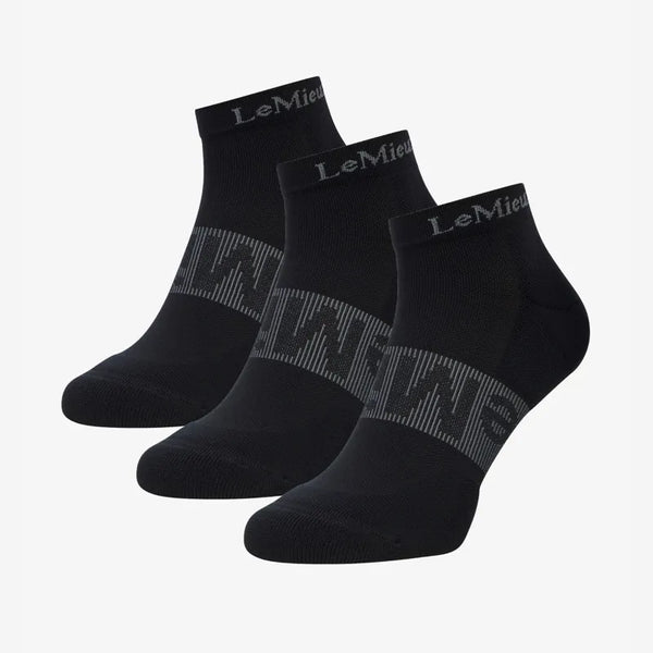 LeMieux Trainer Socks 3 Pack - Black