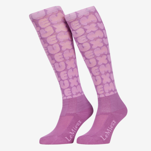 LeMieux Footsie Socks Bubble Font - Fondant