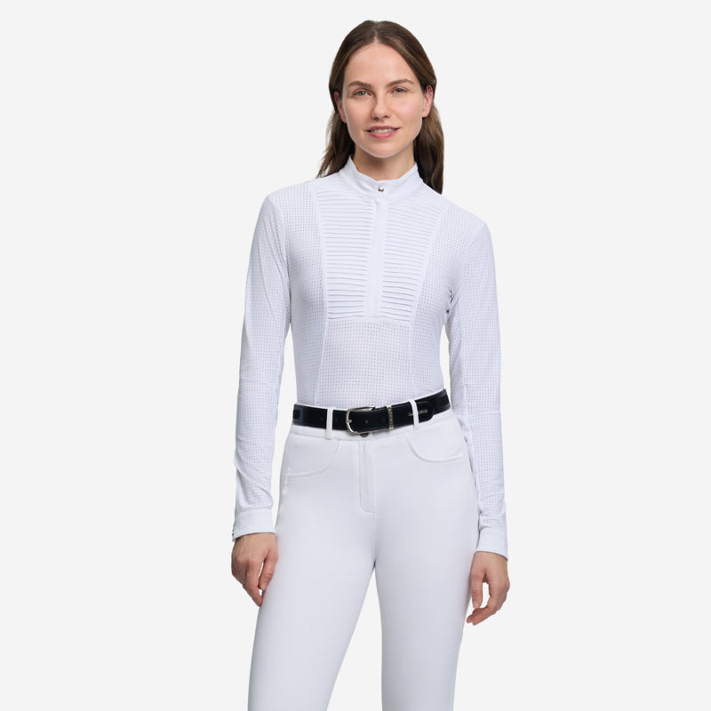 LeMieux Ladies Arielle Long Sleeve Show Shirt - White
