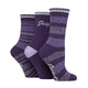 Jeep Ladies Striped Performance Boot Socks - Lilac/Purple