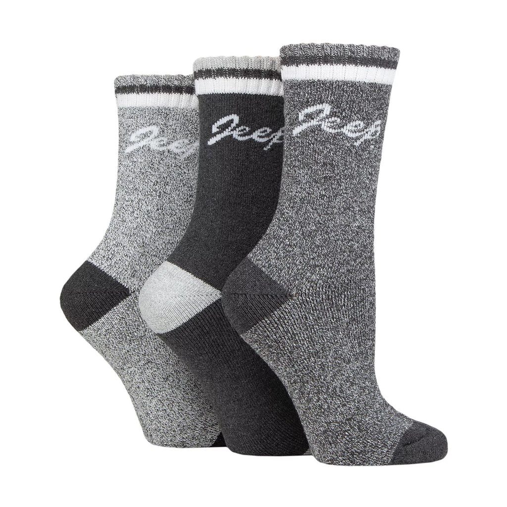 Jeep Ladies Performance Boot Socks - Slate/Grey/Cream