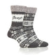 Jeep Ladies Fairisle Thermal Soft Top Boot Socks - Slate/Cream