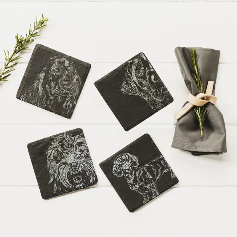 Selbrae House Slate Coasters - Dogs