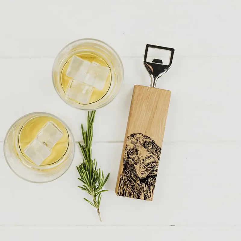 Selbrae House Cocker Spaniel Oak Bottle Opener