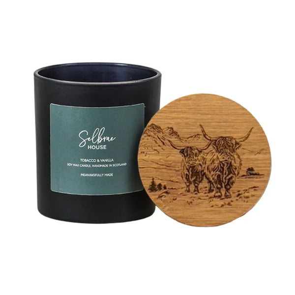 Tobacco and Vanilla Candle - Scenic Highland Cow