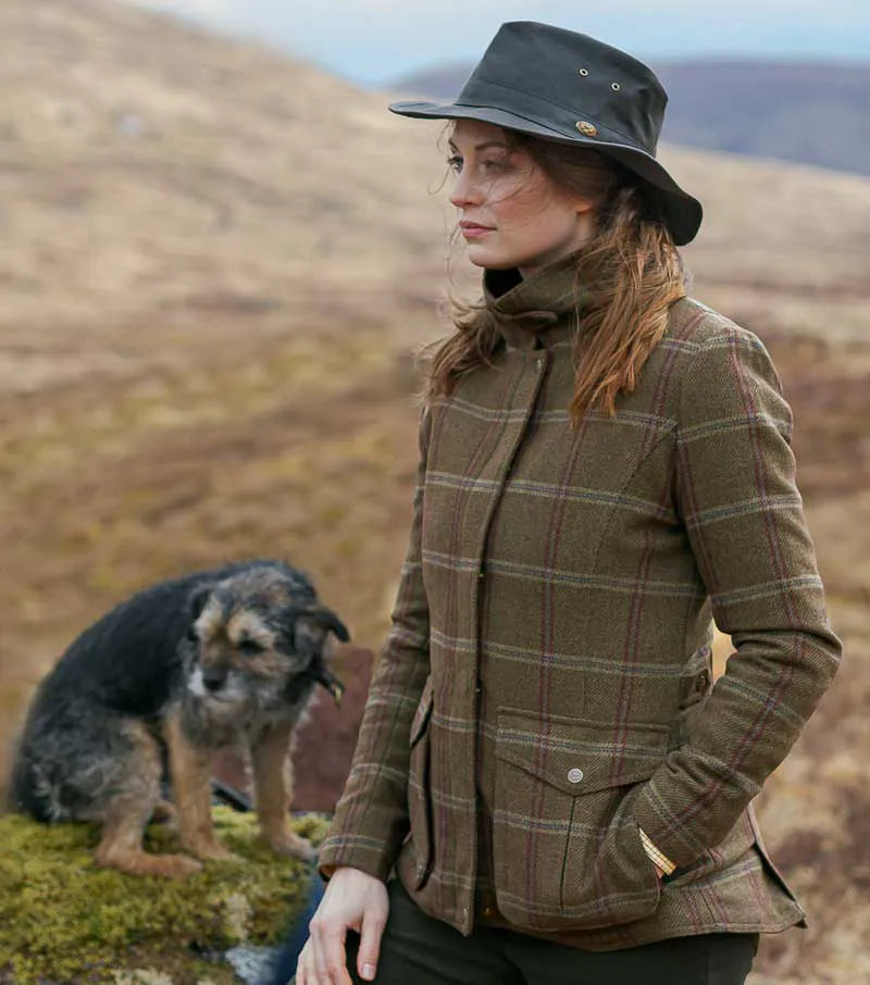 Hoggs of Fife Ladies Musselburgh Tweed Field Coat - Bracken