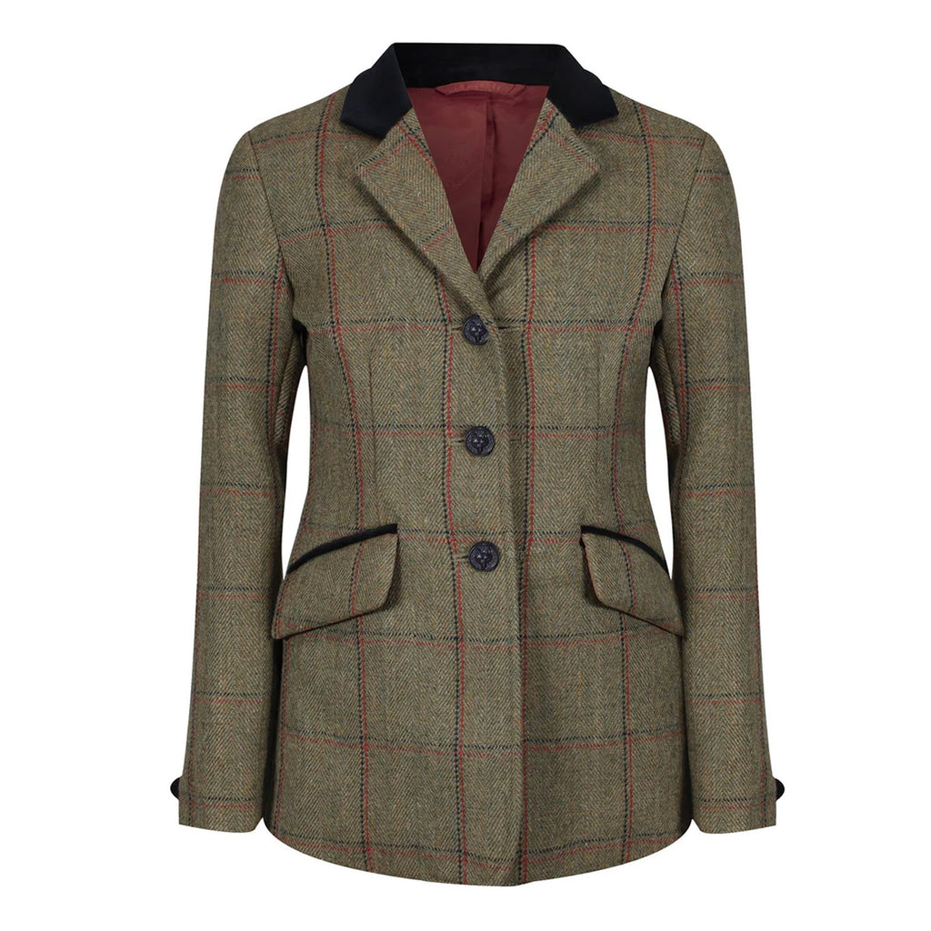 Equetech Junior Launton Deluxe Tweed Riding Jacket - Green