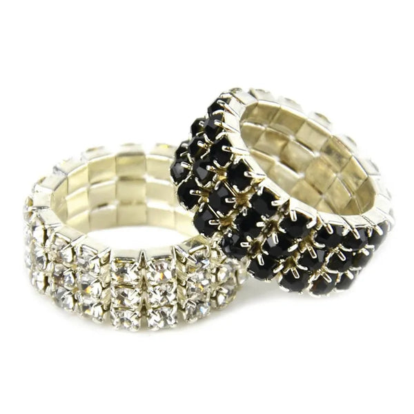 Lincoln Diamante Plaiting Bands - Black