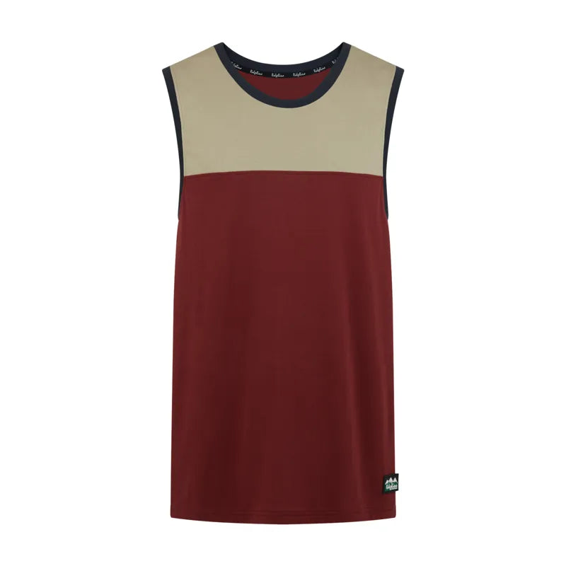 Ridgeline Mens Back Slider Singlet Top - Rhubarb Multi