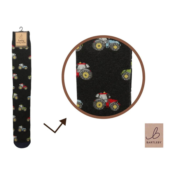 Bartleby Mens Funky Welly Socks - Modern Tractor