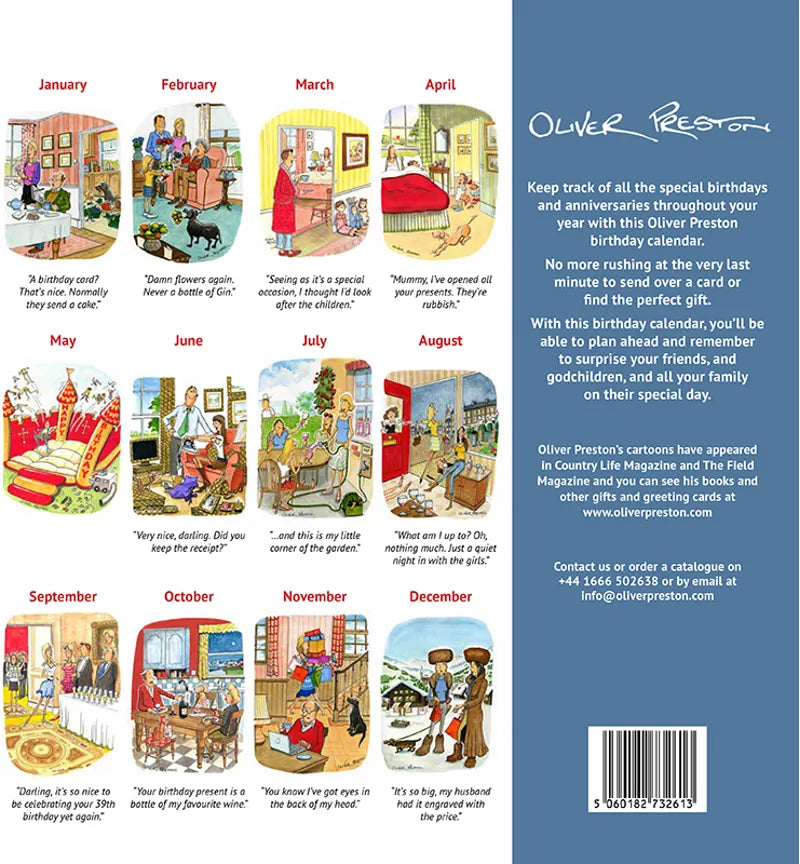 Oliver Preston Birthday Calender