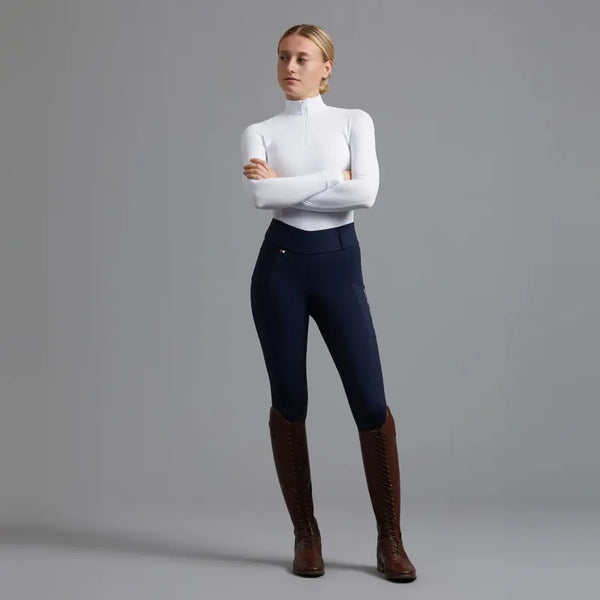 Premier Equine Mirillo Ladies Full Seat Gel Riding Tights - Navy