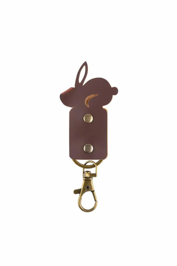 Recycled Leather Rabbit Keyring