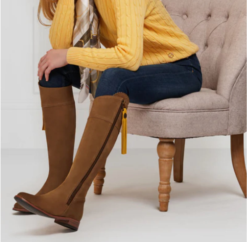 Fairfax and Favor Narrow Fit Flat Regina Boot - Tan