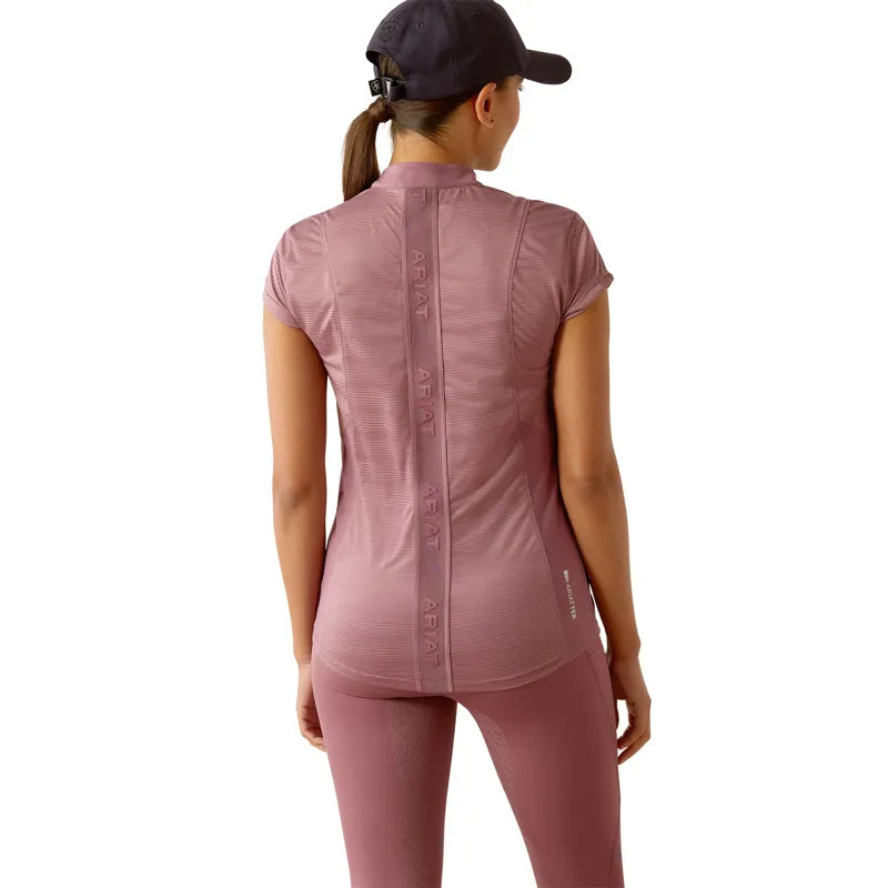 Ariat Ladies Breathe 1/2 Zip Cap Sleeve Baselayer - Tulipwood