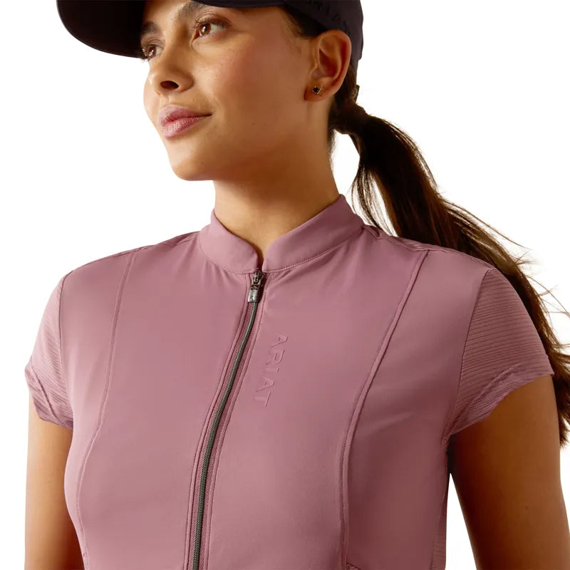 Ariat Ladies Breathe 1/2 Zip Cap Sleeve Baselayer - Tulipwood