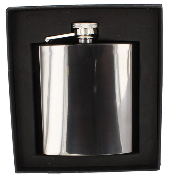 Sarome 6oz Polished Gunmetal Plated Flask