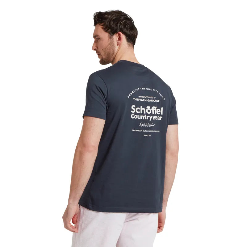 Schoffel Mens Talland T-Shirt - Navy Heritage Print