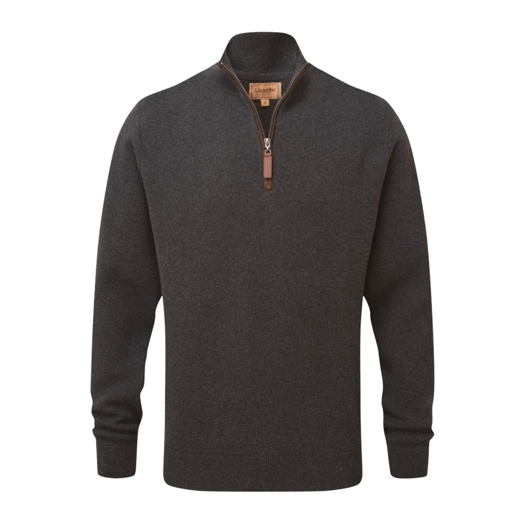 Schoffel Mens Marlow 1/4 Zip Jumper - Charcoal