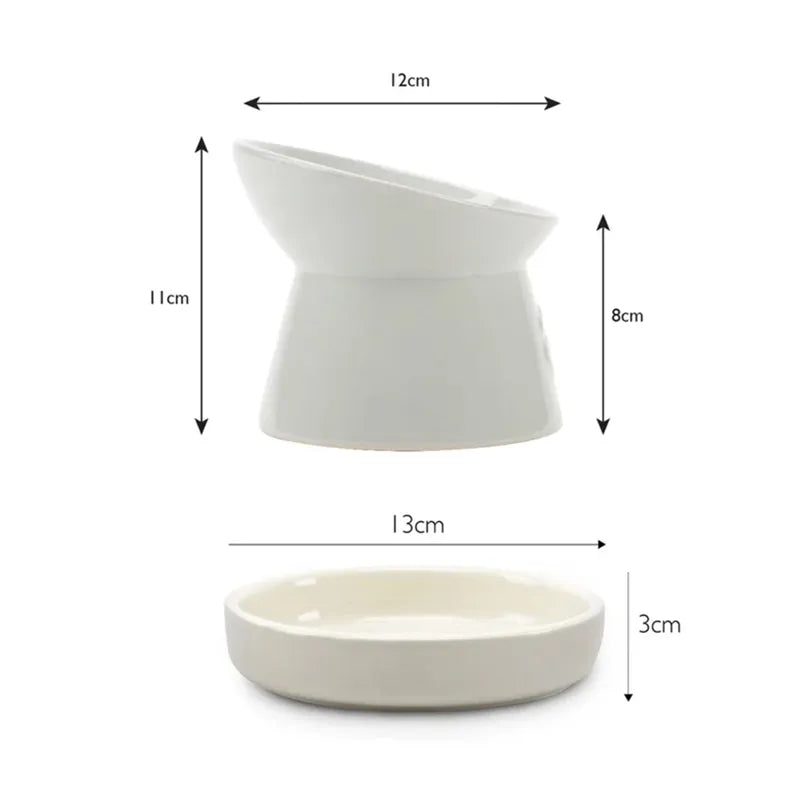 Scruffs Icon Raised Cat Feeder Bowl - Light Grey