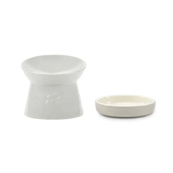 Scruffs Icon Raised Cat Feeder Bowl - Light Grey