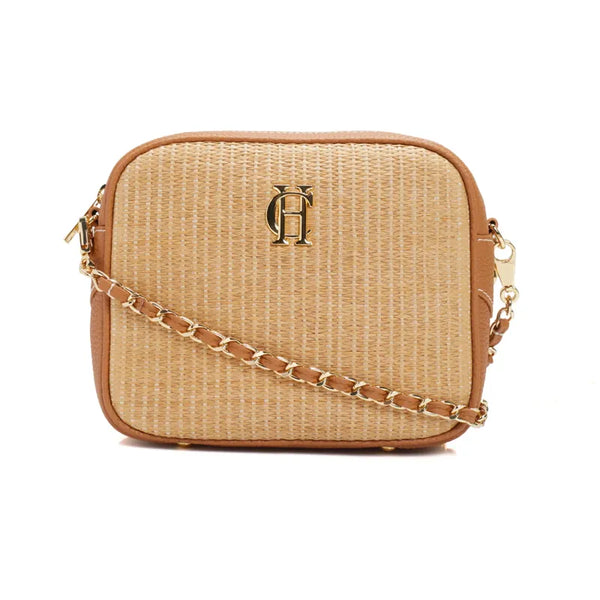 Holland Cooper Soho Camera Bag - Tan Raffia