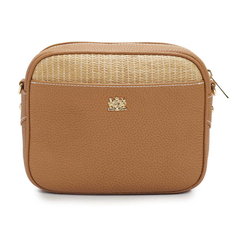 Holland Cooper Soho Camera Bag - Tan Raffia