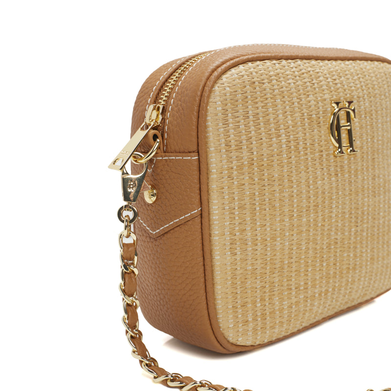 Holland Cooper Soho Camera Bag - Tan Raffia