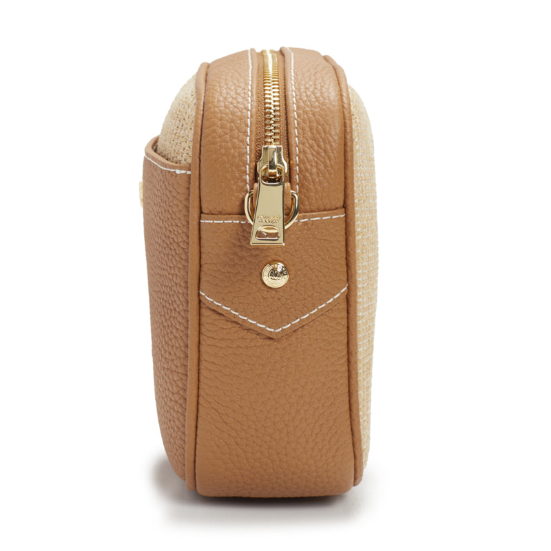 Holland Cooper Soho Camera Bag - Tan Raffia