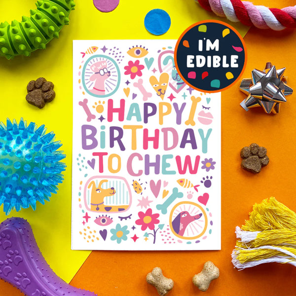 Scoff Paper Happy Birthday To Chew Edible Card