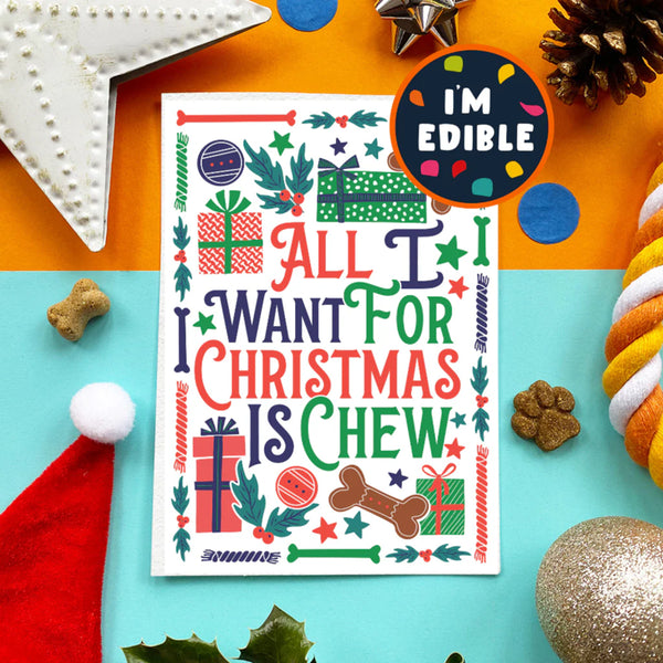 Scoff Paper All I Want for Christmas Edible Card