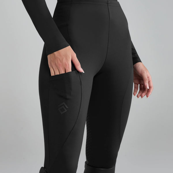 Aztec Diamond Core Leggings Full Seat - Black