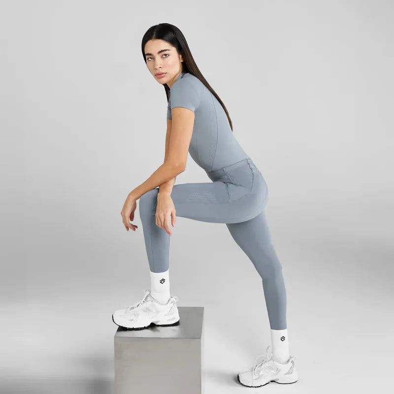 Aztec Diamond Core Short Sleeve Base Layer - Ash Blue