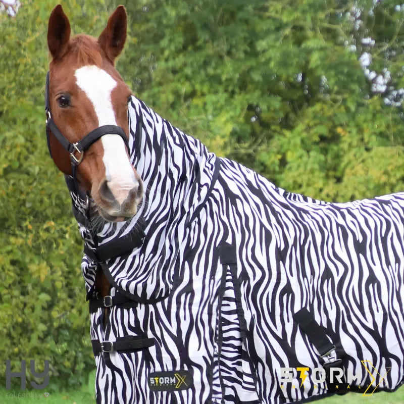 StormX Original Zebra Print Fly Rug - Black/White