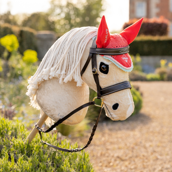 LeMieux Harlow Hobby Horse Fly Hood - Coral Crush