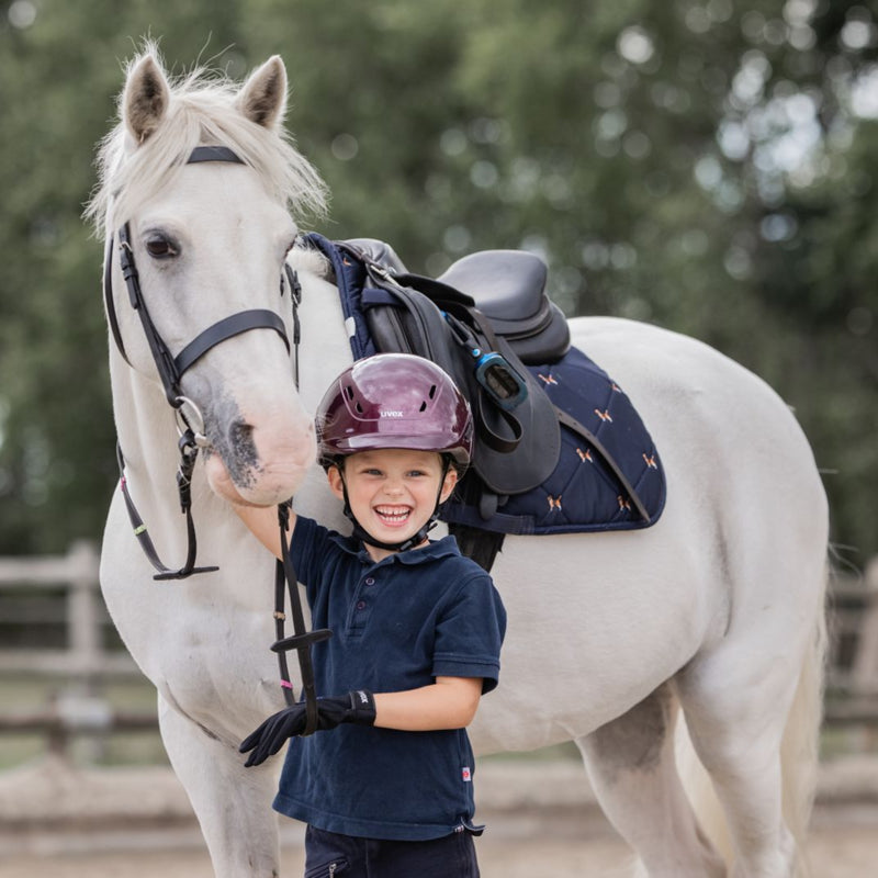 Uvex Kidoxx Riding Helmet - Flower Burgundy Shiny