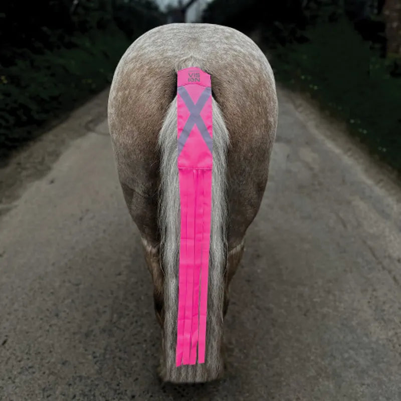 Equetech Hi Vis Vision Tail Tassels - Pink