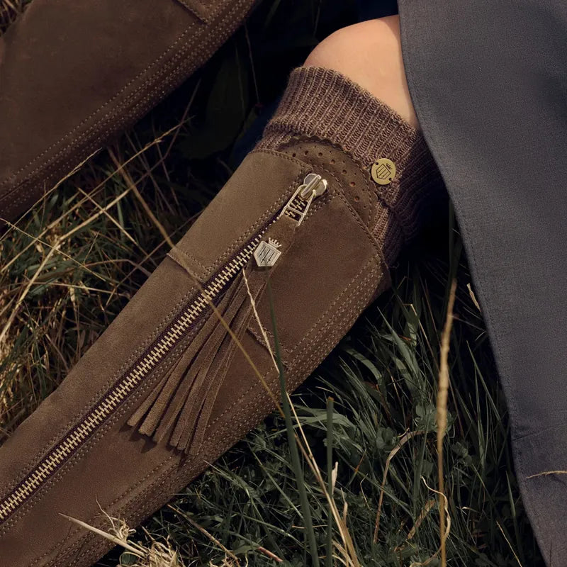 Fairfax and Favor Ladies Regina Flat Boot - Fog Suede