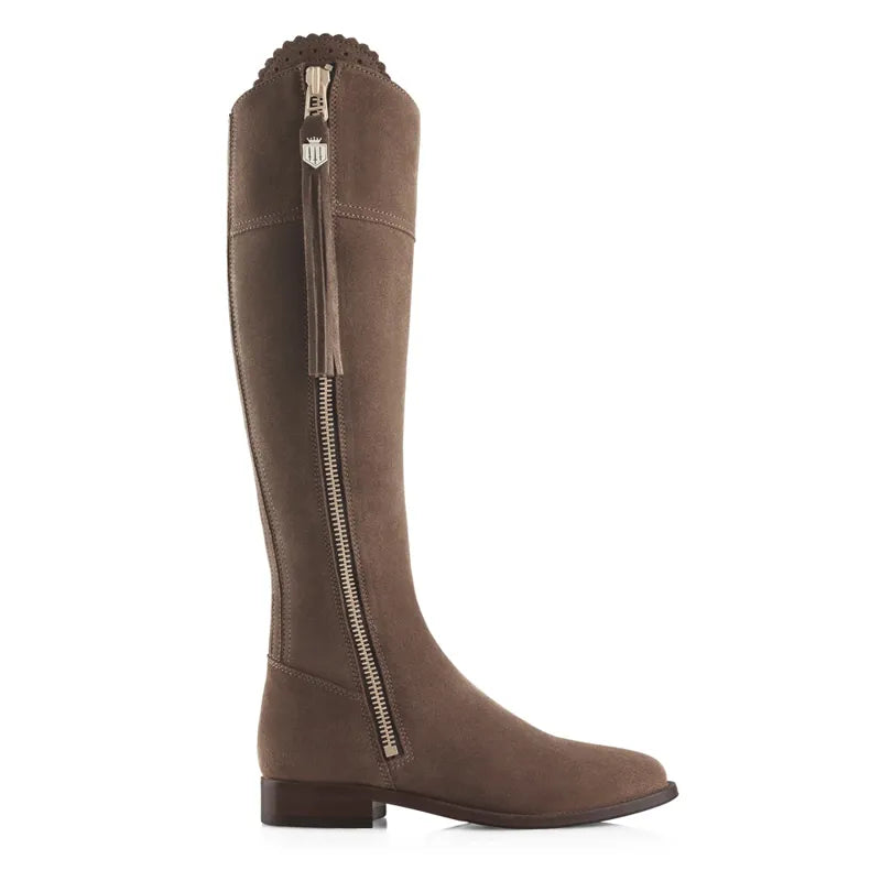 Fairfax and Favor Ladies Regina Flat Boot - Fog Suede