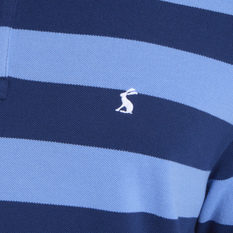 Joules Mens Woody Stripe Polo Blue Navy