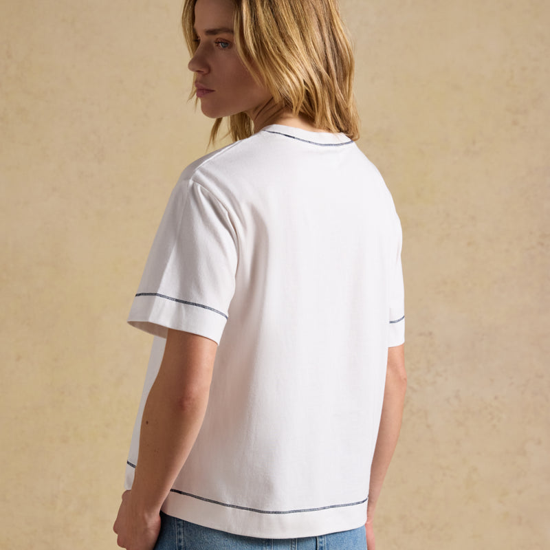 Joules Ladies Graphic Tee Jonty White