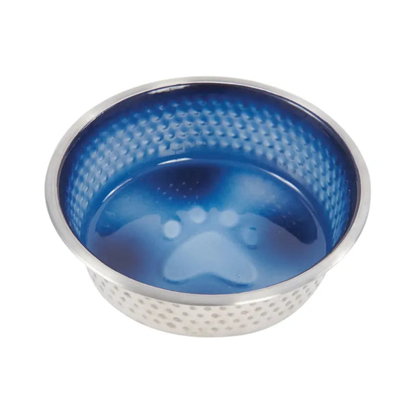 WeatherBeeta Non-Slip Stainless Steel Shade Dog Bowl - Royal Blue
