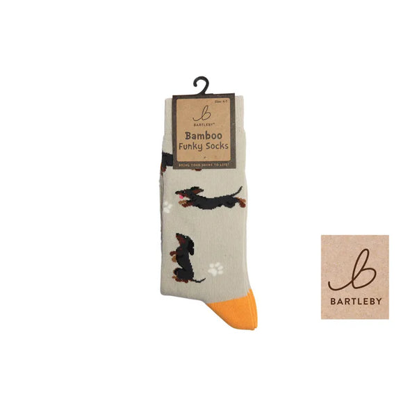 Bartleby Ladies Funky Bamboo Socks - Sausage Dogs