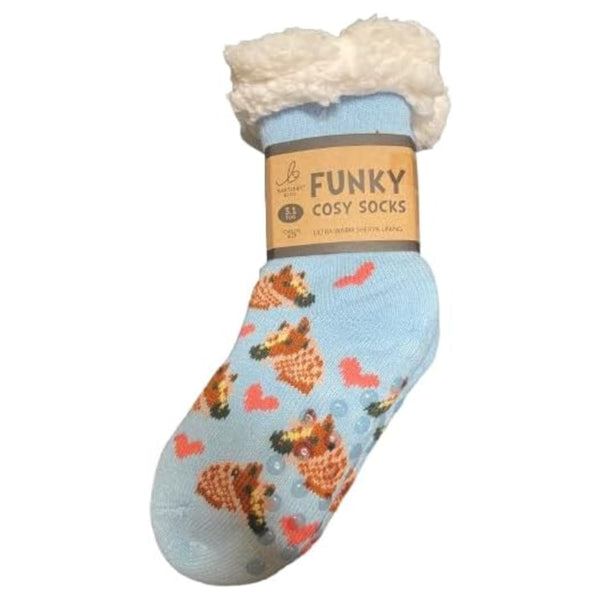 Bartleby Childrens Sherpa Socks - Horse Love