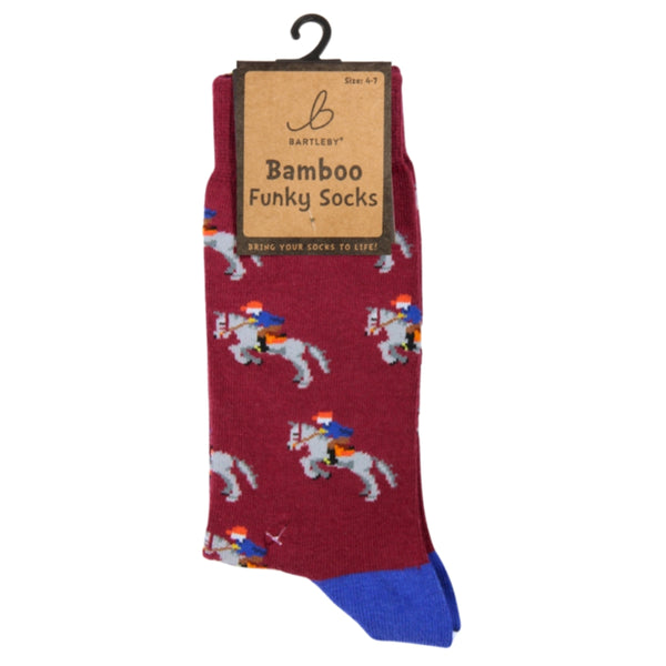 Bartleby Ladies Funky Bamboo Socks - Horse and Rider