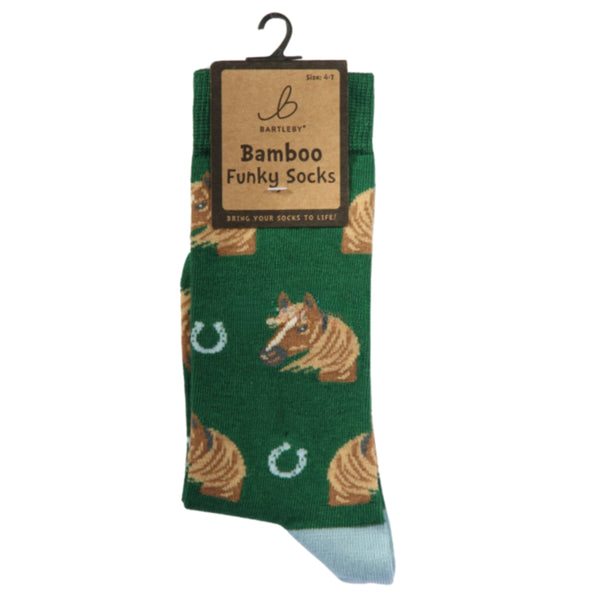 Bartleby Ladies Funky Bamboo Socks - Horse Head